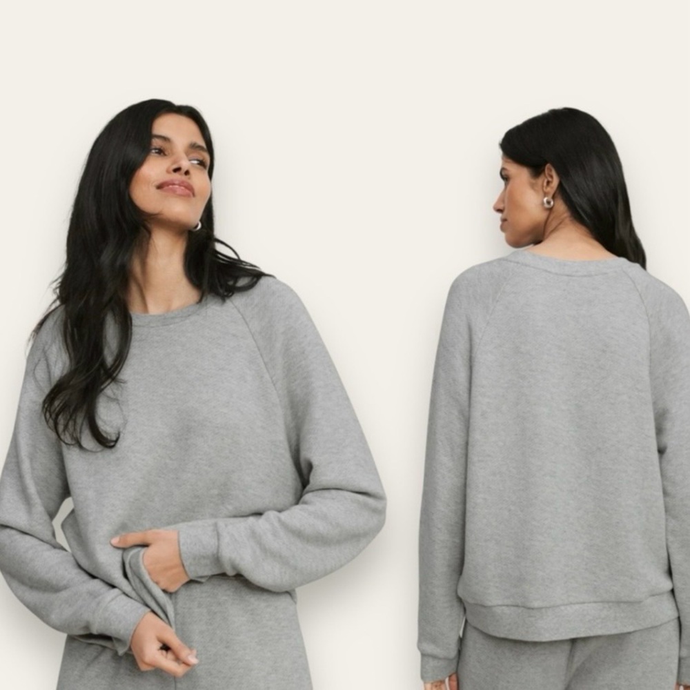 Jenni Kayne Saturday Sweatshirt French Terry Classic Grey Small Women’s